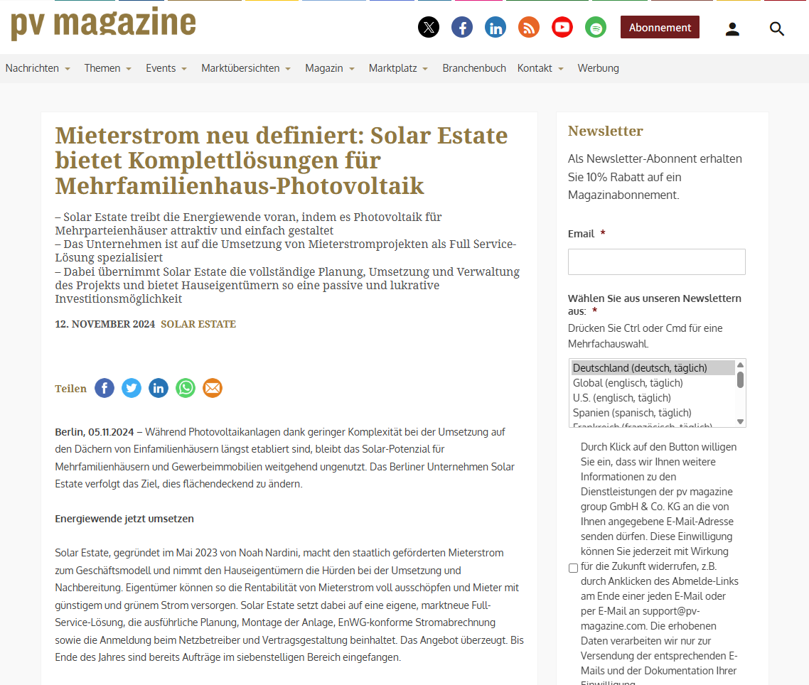 PV Magazine Artikel Bild